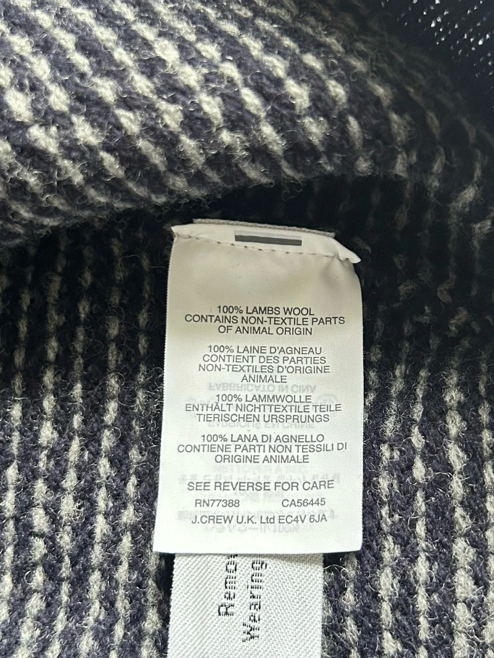 J.Crew Mens 100% Lambswool Birdseye Shawl Collar Sweater Large Blue Wool Buttons